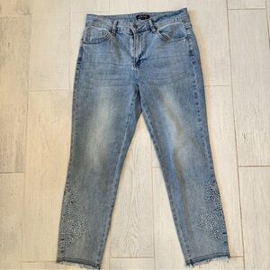 Charlie B Embroidered Light Blue Ankle Jeans